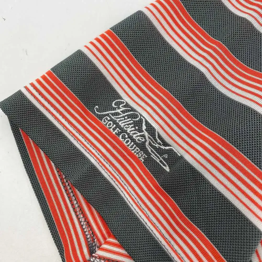 Nike Orange Gray Striped Polo | Size M